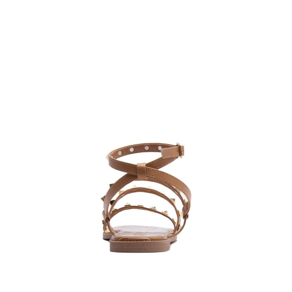 Toffee Tan Studded Gladiator Sandals - Picture 5 of 6